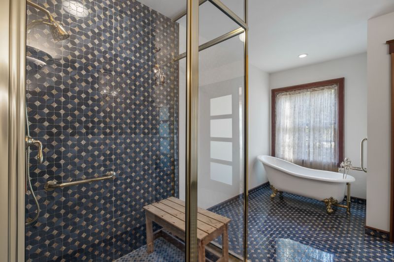 Bathroom with Geometric Tile Accents